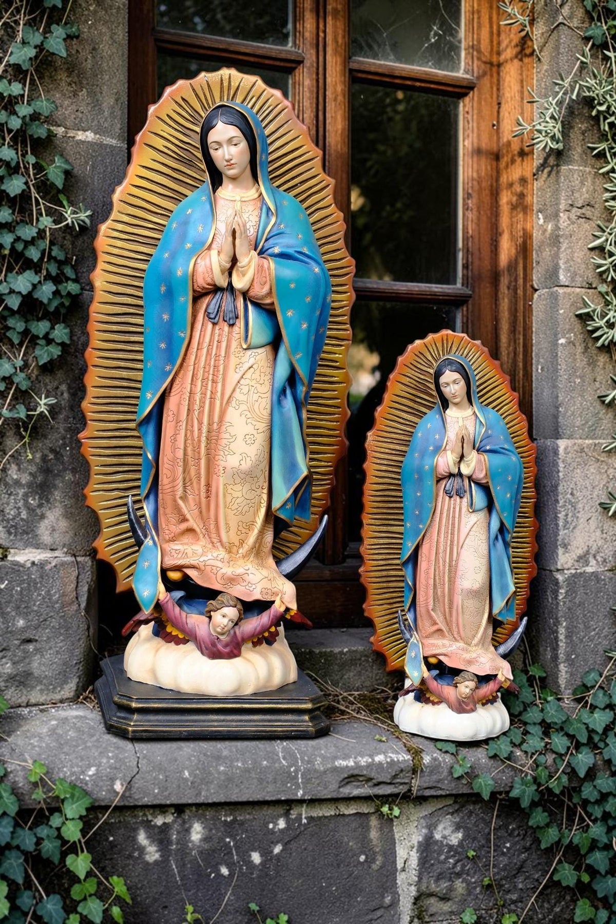 Our Lady of Guadalupe Statue 27cm 44cm Hand Painted Catholic Virgin Mary