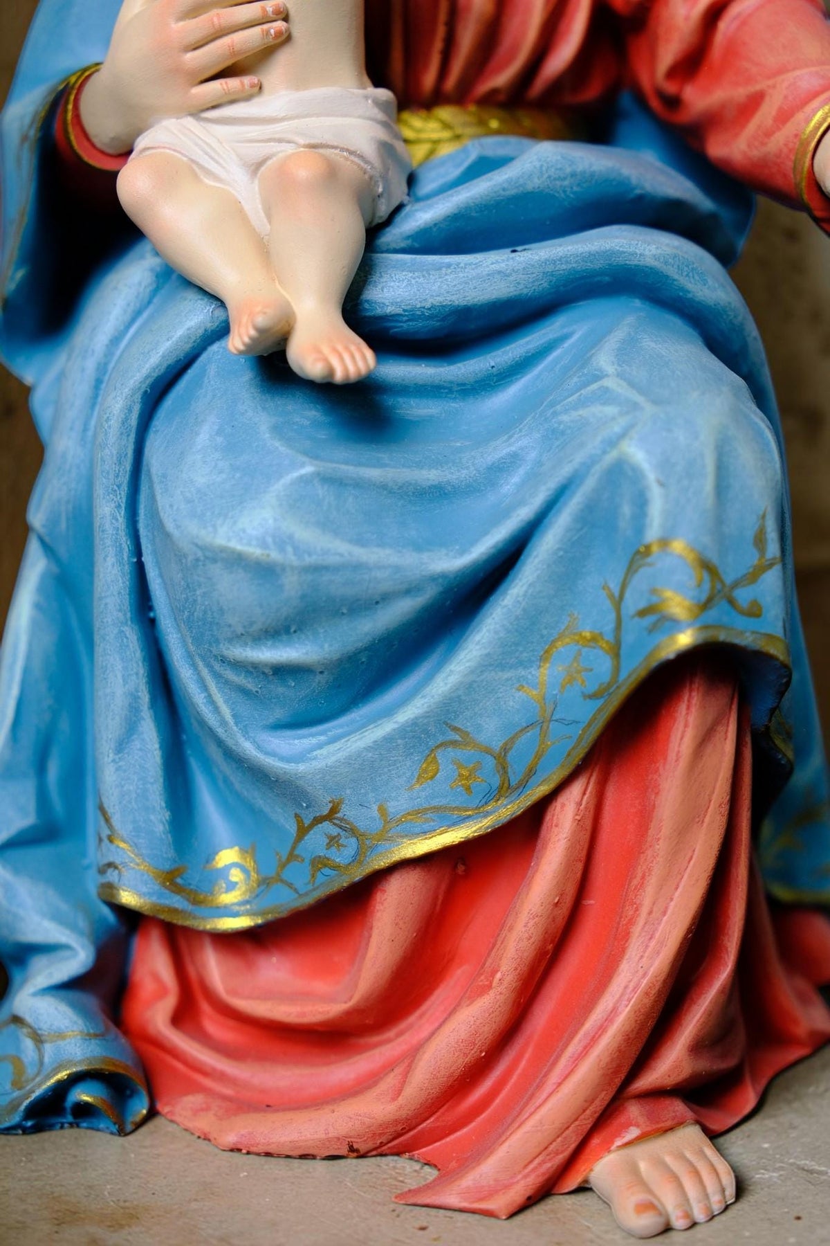 Our Lady of the Rosary Statue 30cm Crowned Virgin Mary with Child Jesus