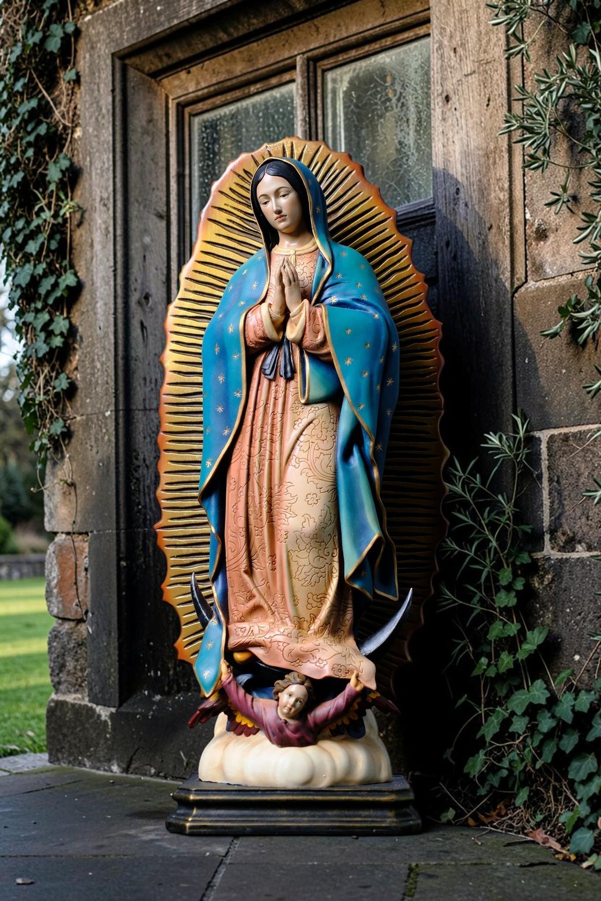Our Lady of Guadalupe Statue 27cm 44cm Hand Painted Catholic Virgin Mary