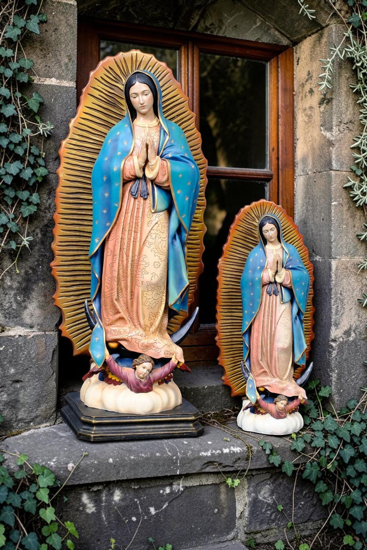 Our Lady of Guadalupe Statue 27cm 44cm Hand Painted Catholic Virgin Mary