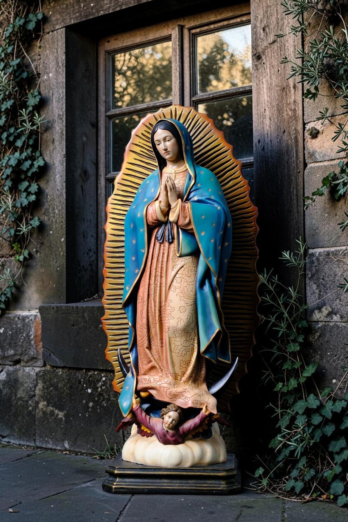 Our Lady of Guadalupe Statue 27cm 44cm Hand Painted Catholic Virgin Mary