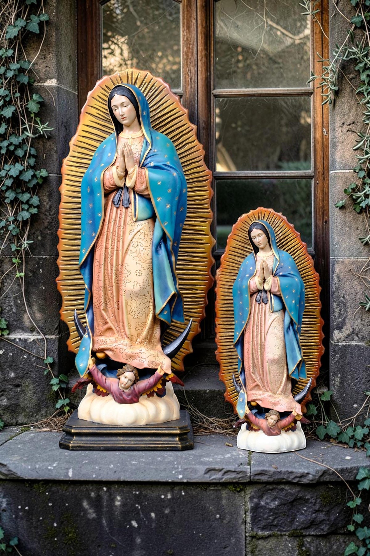 Our Lady of Guadalupe Statue 27cm 44cm Hand Painted Catholic Virgin Mary