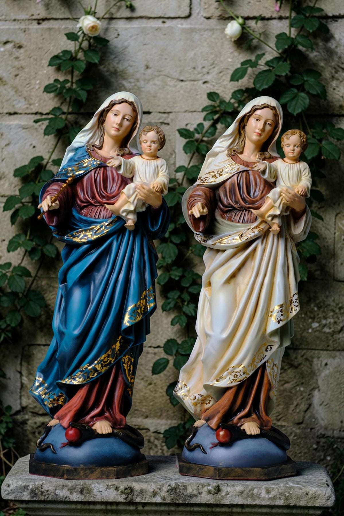 Mother Mary and Baby Jesus Statue 50cm Traditional Catholic Religious Art