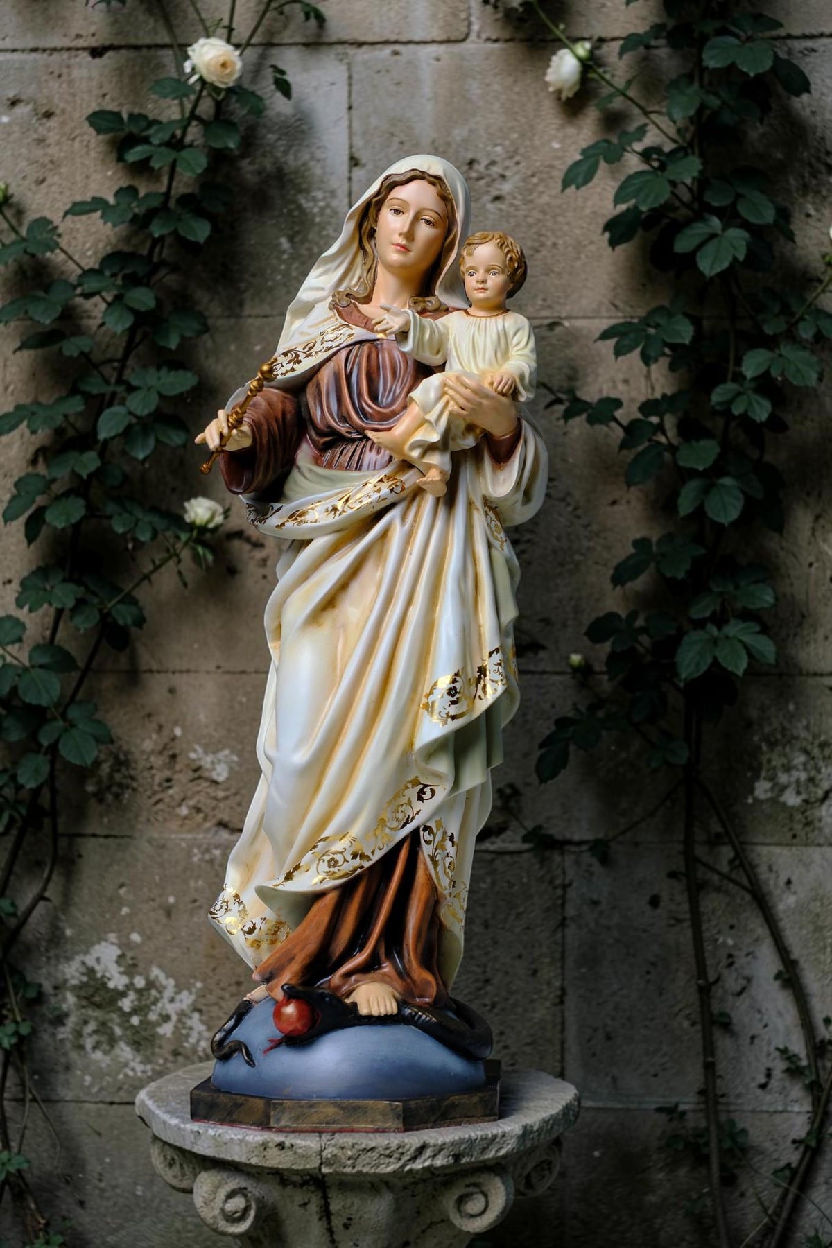 Mother Mary and Baby Jesus Statue 50cm Traditional Catholic Religious Art