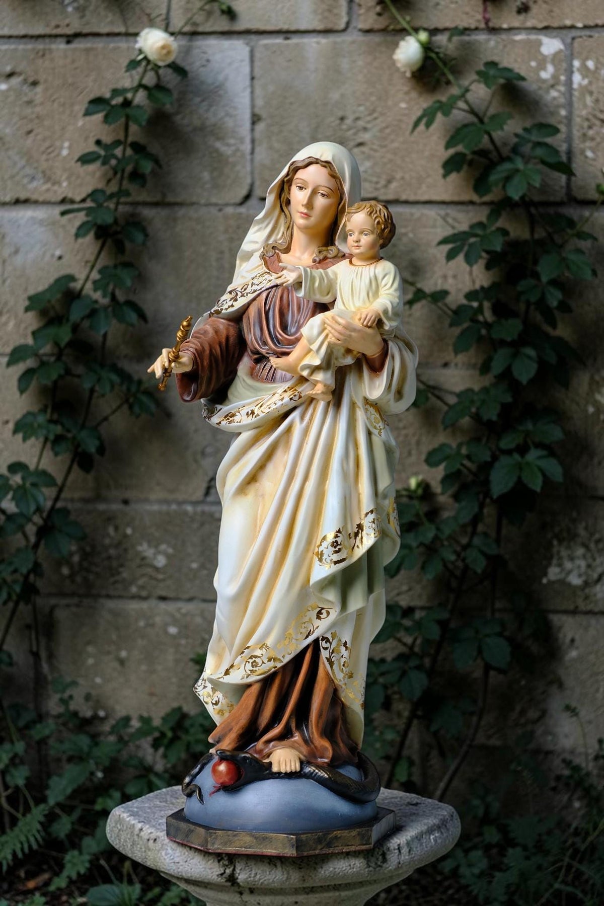 Mother Mary and Baby Jesus Statue 50cm Traditional Catholic Religious Art