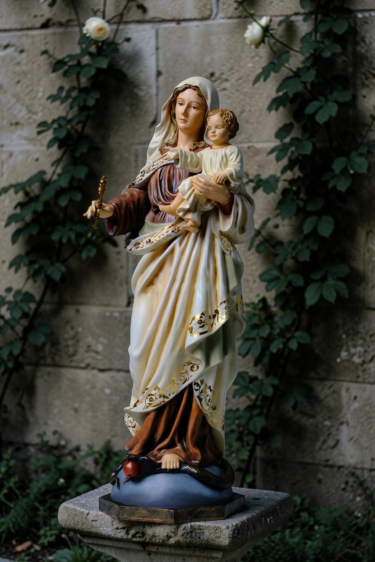 Mother Mary and Baby Jesus Statue 50cm Traditional Catholic Religious Art