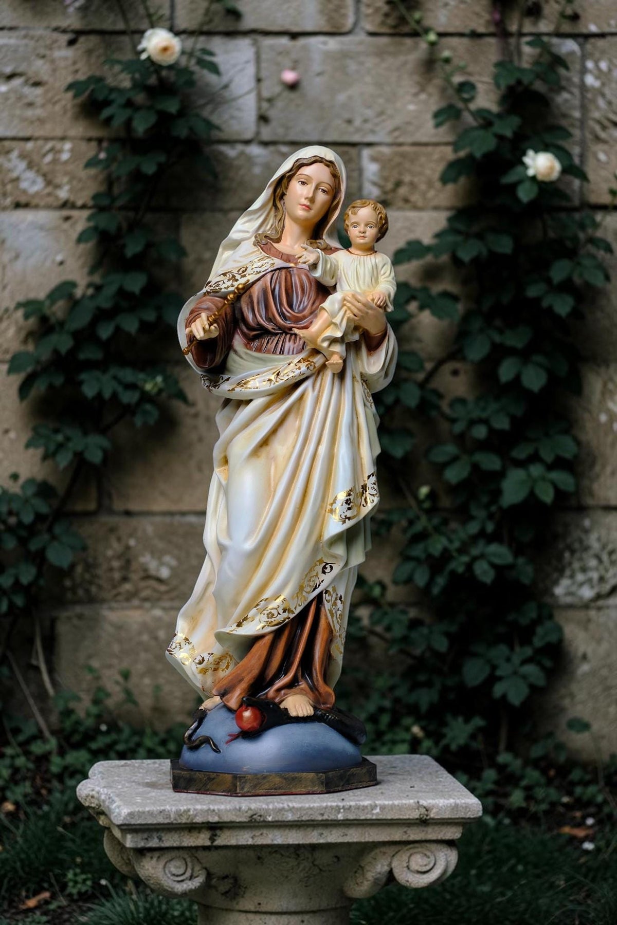 Mother Mary and Baby Jesus Statue 50cm Traditional Catholic Religious Art