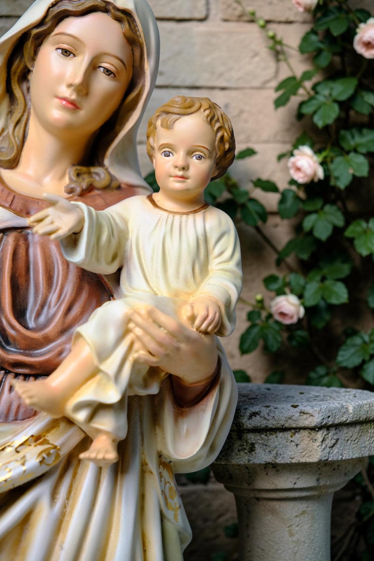 Mother Mary and Baby Jesus Statue 50cm Traditional Catholic Religious Art