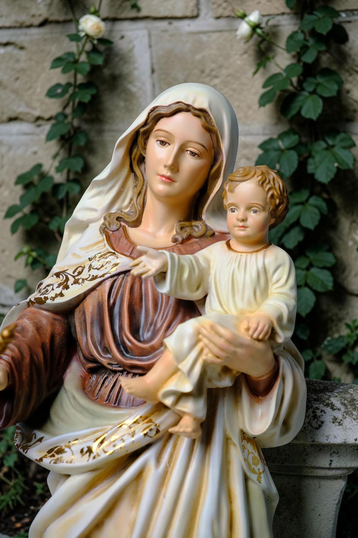 Mother Mary and Baby Jesus Statue 50cm Traditional Catholic Religious Art