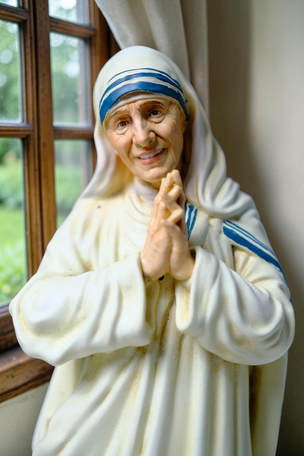 Saint Mother Teresa Statue 25cm Antique Catholic Stone Resin Religious Figurine