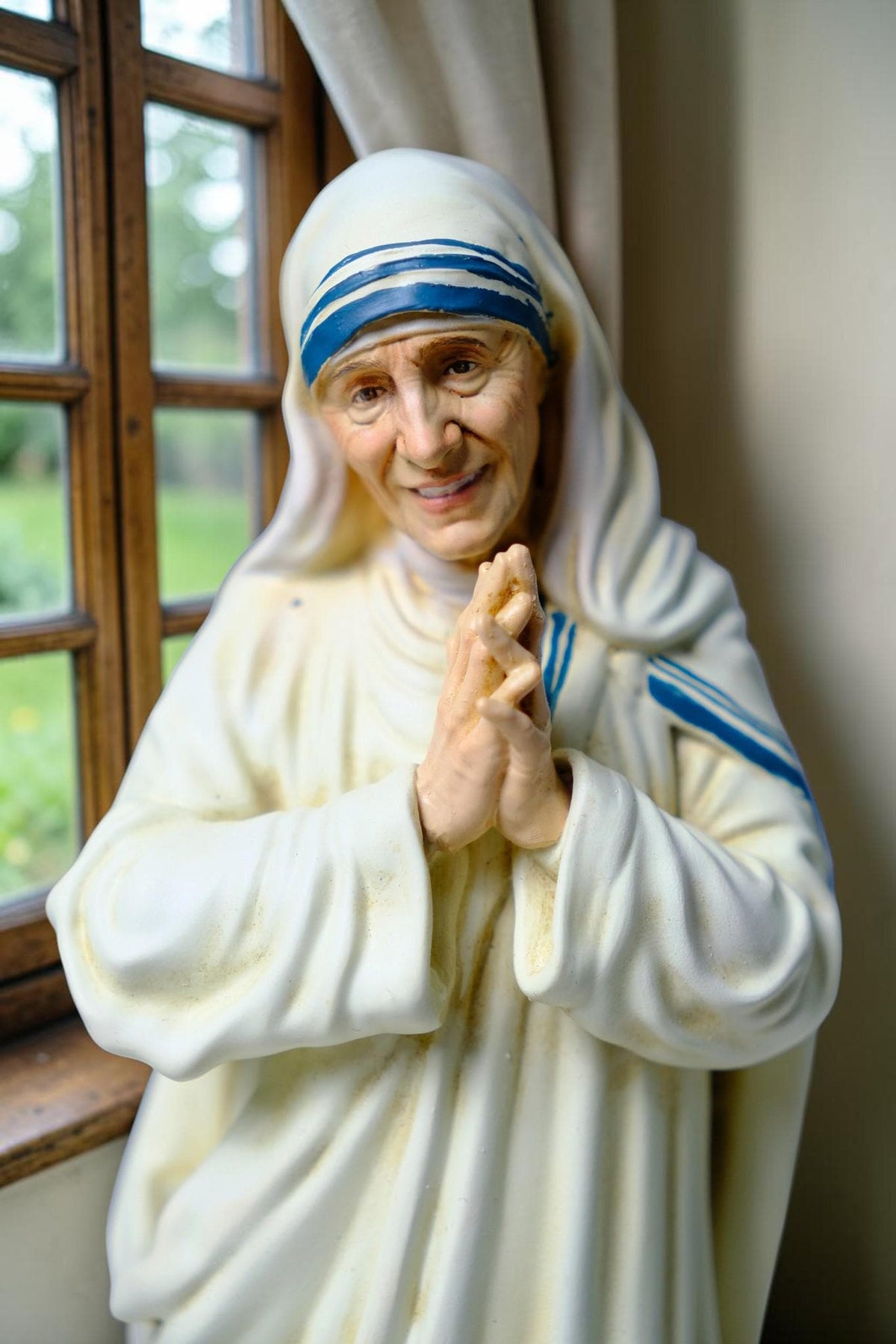 Saint Mother Teresa Statue 25cm Antique Catholic Stone Resin Religious Figurine
