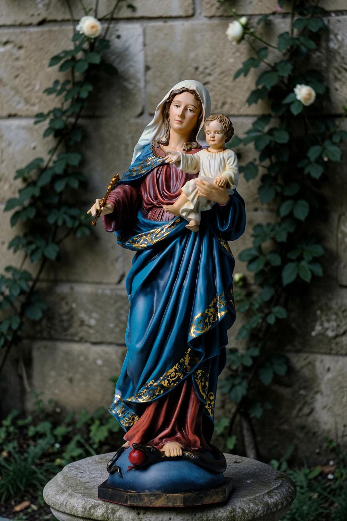 Mother Mary and Baby Jesus Statue 50cm Traditional Catholic Religious Art