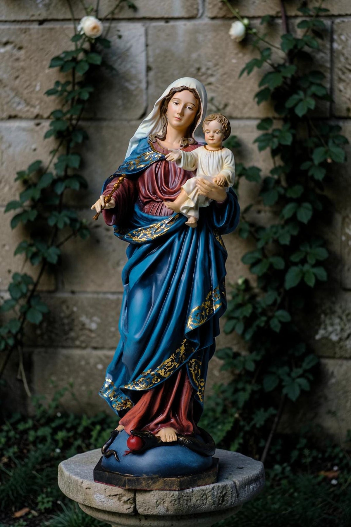 Mother Mary and Baby Jesus Statue 50cm Traditional Catholic Religious Art