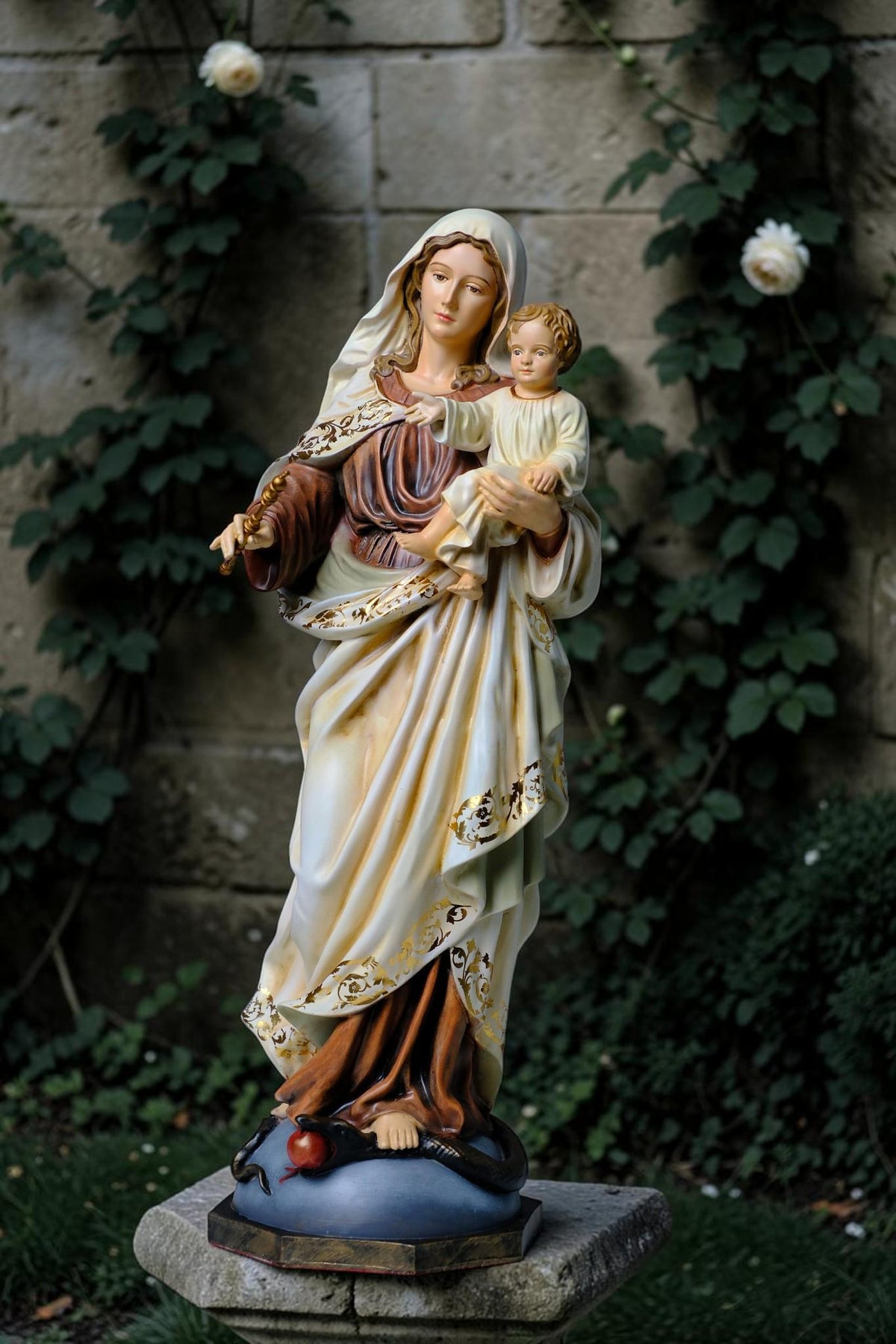 Mother Mary and Baby Jesus Statue 50cm Traditional Catholic Religious Art