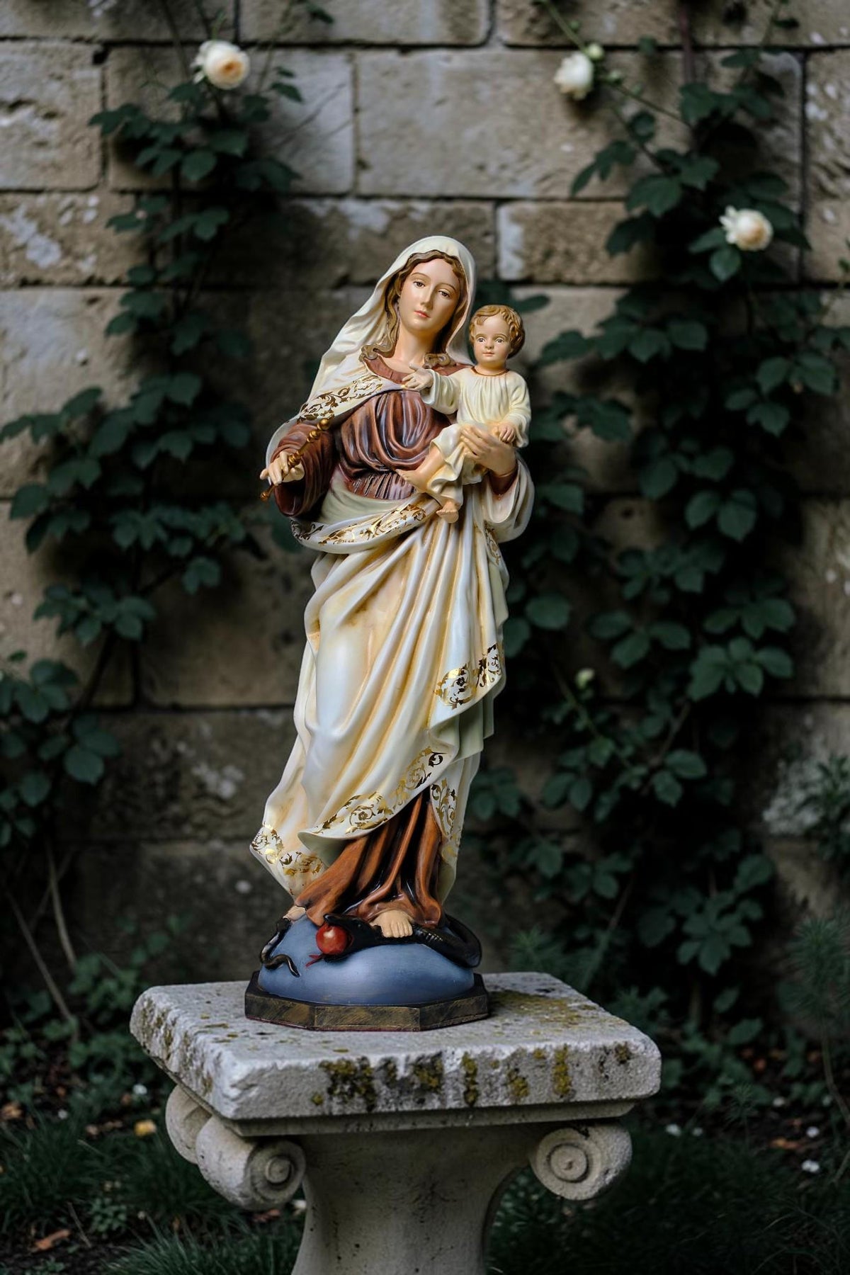 Mother Mary and Baby Jesus Statue 50cm Traditional Catholic Religious Art