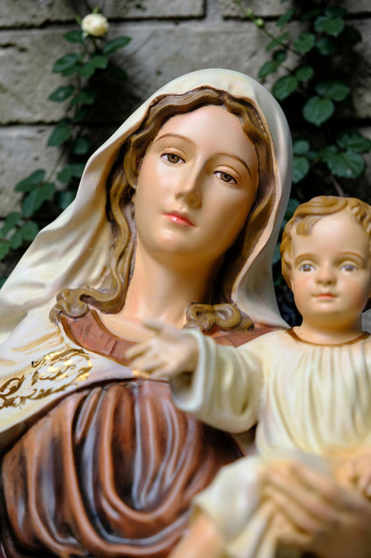 Mother Mary and Baby Jesus Statue 50cm Traditional Catholic Religious Art