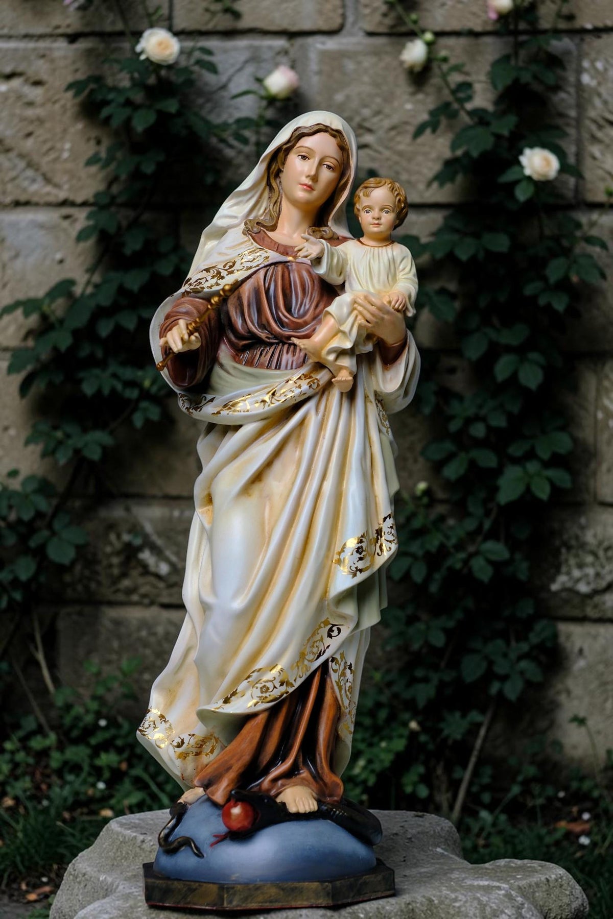 Mother Mary and Baby Jesus Statue 50cm Traditional Catholic Religious Art