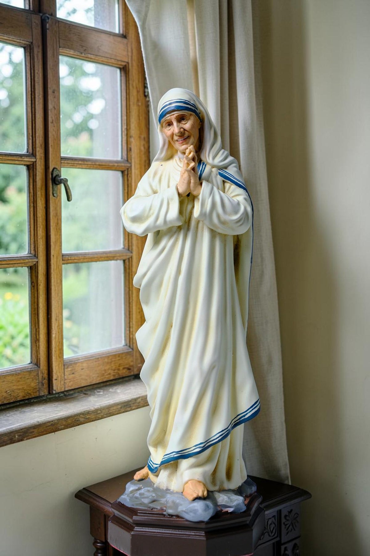 Saint Mother Teresa Statue 25cm Antique Catholic Stone Resin Religious Figurine
