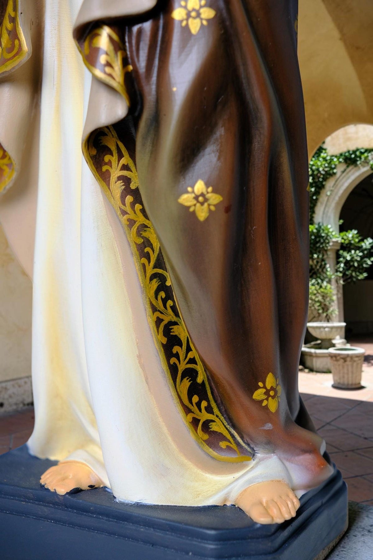 Saint Joseph Statue 40cm Green Hand Painted Catholic Stone Resin Sculpture