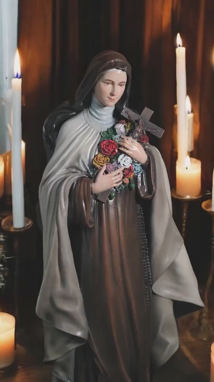 Handmade Saint Teresa Statue: Catholic Home Altar Figurine