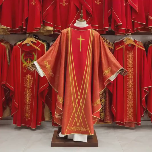Custom Embroidered Catholic Chasuble Vestment: Clergy Mass Robe All Colors