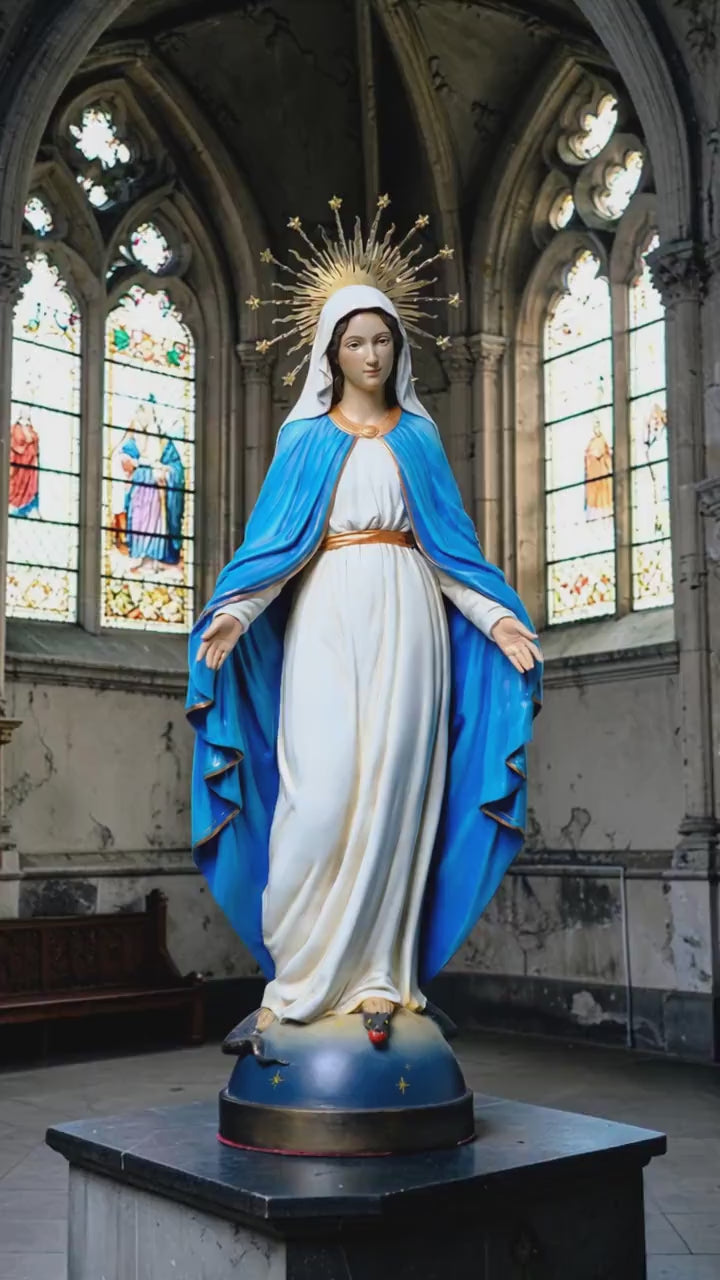 Our Lady of Grace Statue  Catholic Virgin Mary Statue Religious Home Altar Decor Prayer Figurine Catholic Gift Handmade