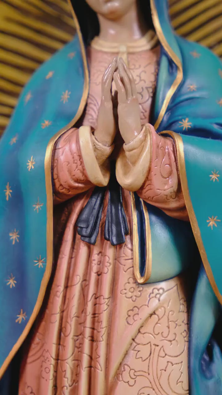 Our Lady of Guadalupe Statue 27cm 44cm Hand Painted Catholic Virgin Mary