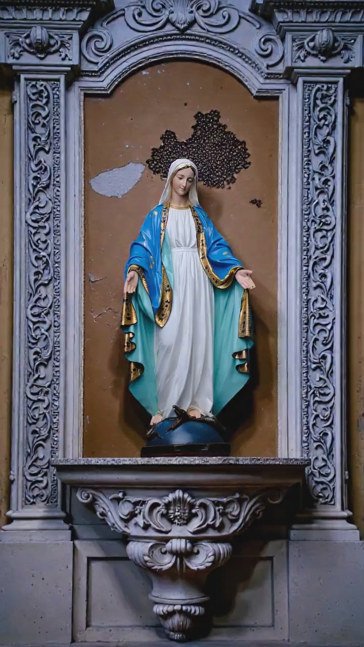 Our Lady of Grace Statue 30cm Hand-Painted Catholic Home Altar Decor (11.8 inches)