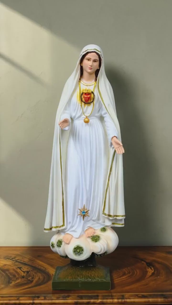Our Lady of Fatima Statue with Halo Catholic Home Altar Decor