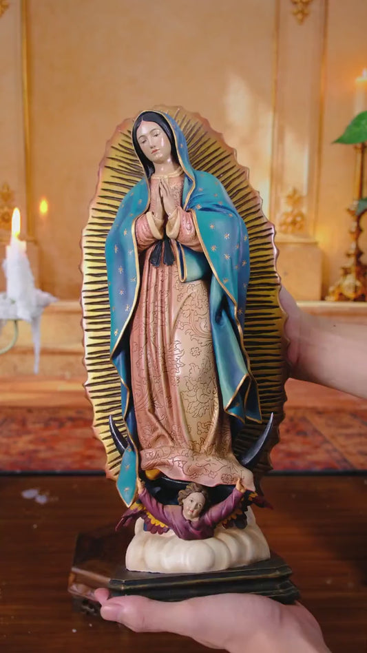 Our Lady of Guadalupe Statue 27cm 44cm Hand Painted Catholic Virgin Mary
