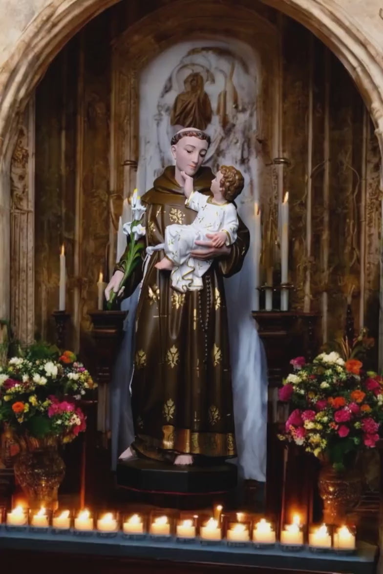 Hand-Painted Saint Anthony Statue | Catholic Home Decor (30cm)