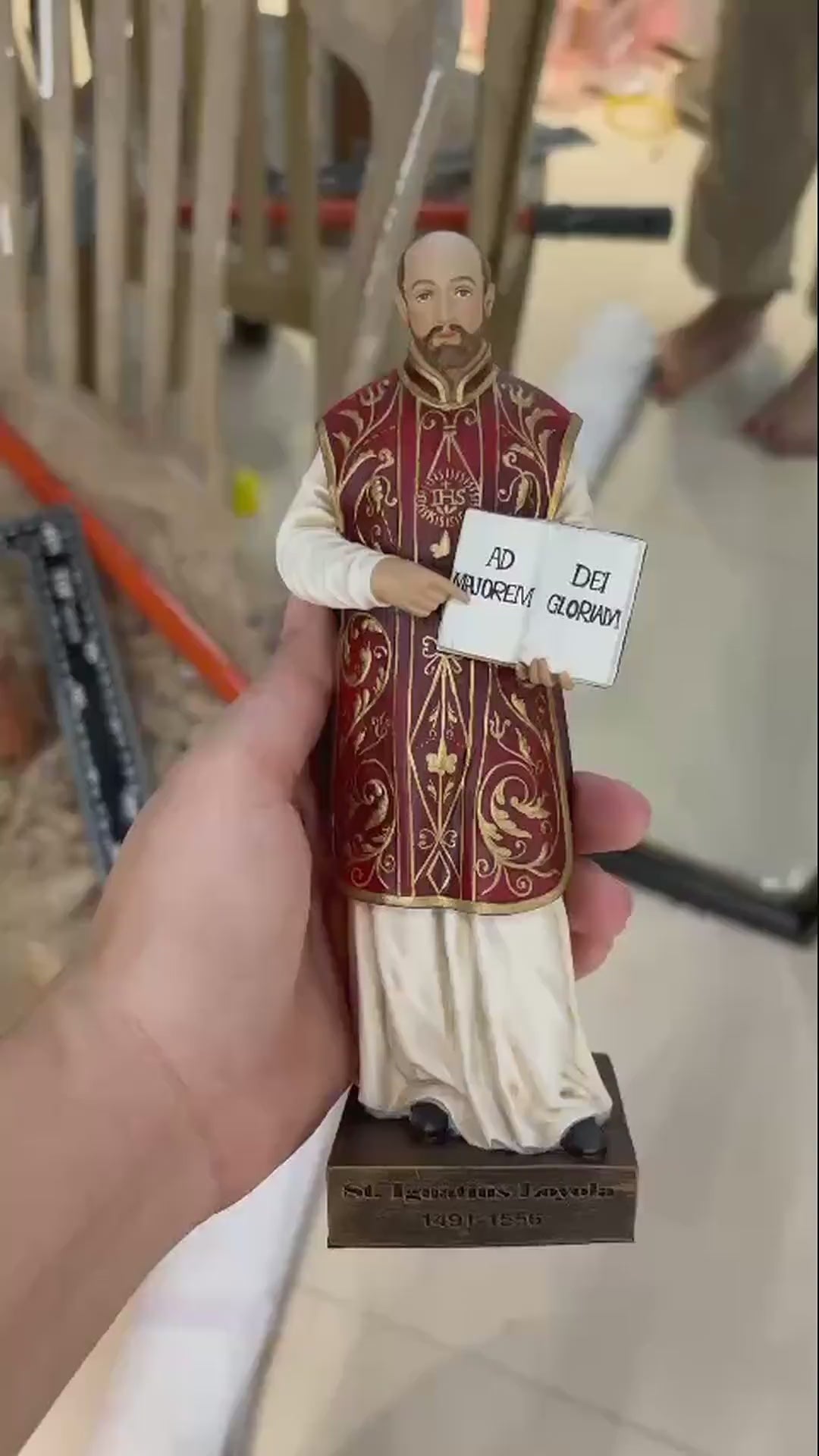 St Ignatius Loyola Statue Catholic Saint Figurine Handmade Religious Decor Prayer Altar Desk Statue Catholic Gift for Jesuit